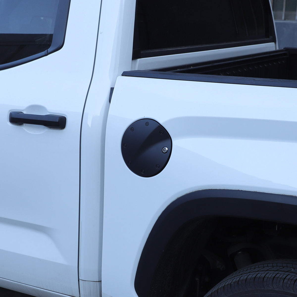 Black Door Fuel Tank Cover W/ Lock Gas Cap Tank Trim For Toyota Tundra 2022-2026 8