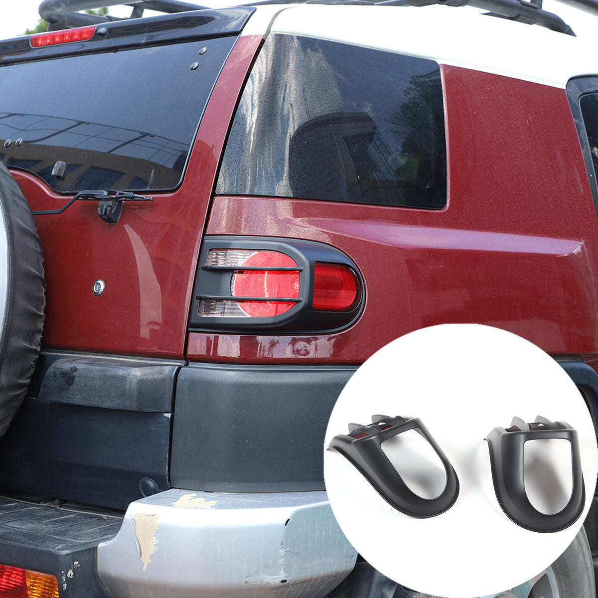 For 2007-2021Toyota FJ Cruiser Rear Tail Light Lamp Cover Trim Matte Black 2PCS 3