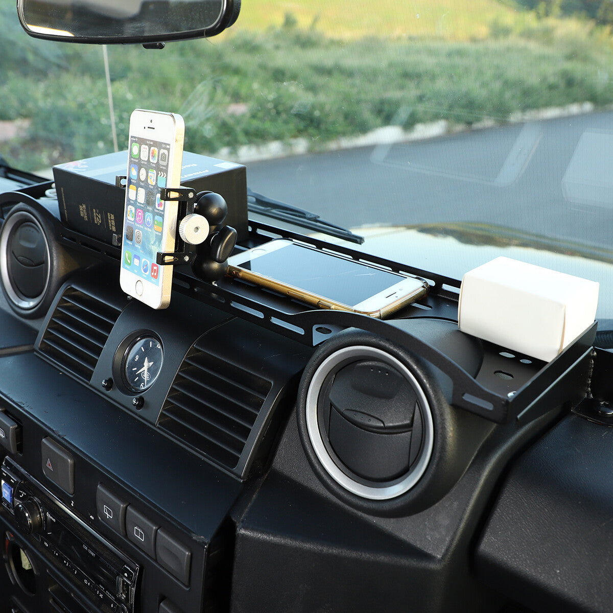 Front Dashboard Tray Storage Box with Phone holder For Land Rover Defender 04-19 6