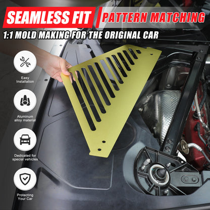 Yellow Engine Bay Side Panel Cover Overlay Coupe For Corvette C8 2020-26 2