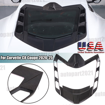 Real Carbon Fiber Rear Window Lower Trim Cover Set For C8 Corvette Coupe 20+ US 1