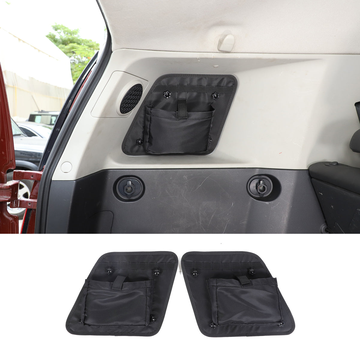 Rear Trunk Anti-roll Window Storage Bag Organizer Oxford For Toyota FJ 2007-2014 12