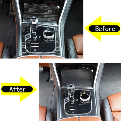 Carbon Fiber Inner Gear Shift Panel Cover TrimFor BMW 8 Series G14 15 16 19-22 3