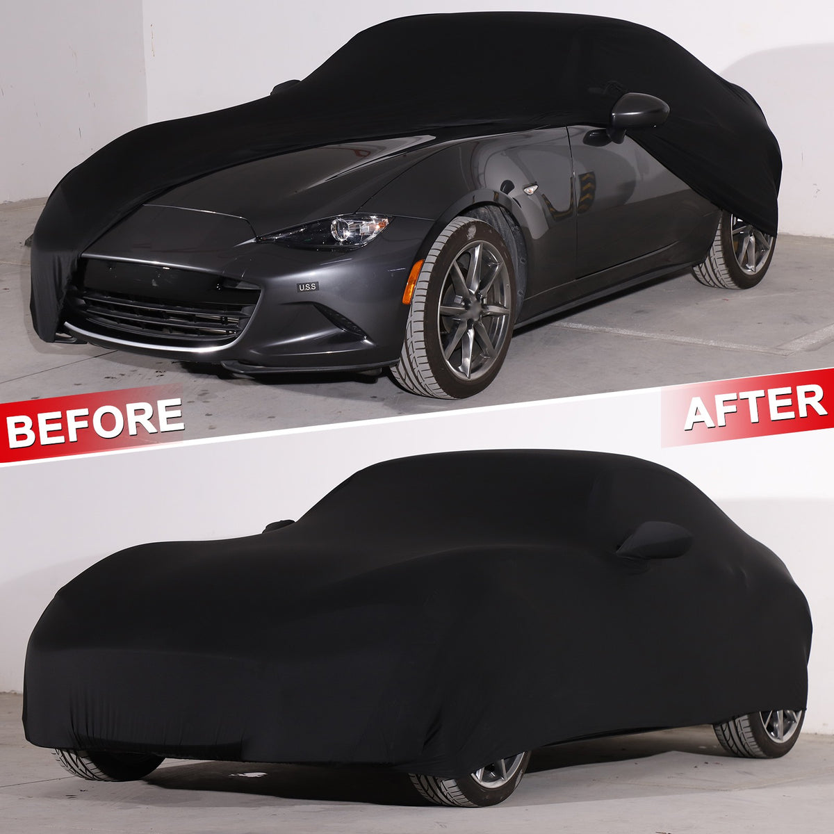 Black Car Protection Cover Waterproof Sun UV Resistant For Mazda MX-5 Miata 16+ 1