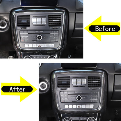 Real Carbon Fiber Center CD Panel Decorative Frame For Benz G-Class 2012-2018 7