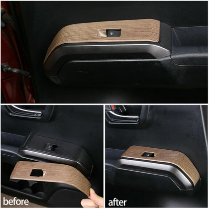 Wood Grain Interior Center Console Cover Trim For Toyota Tacoma 2016-2023 91