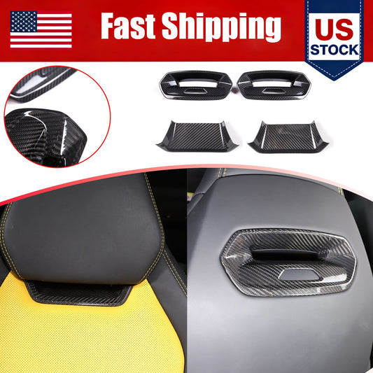 Real Carbon Fiber Seat Headrest Front Rear Trim For Lamborghini URUS 18-23 US 1