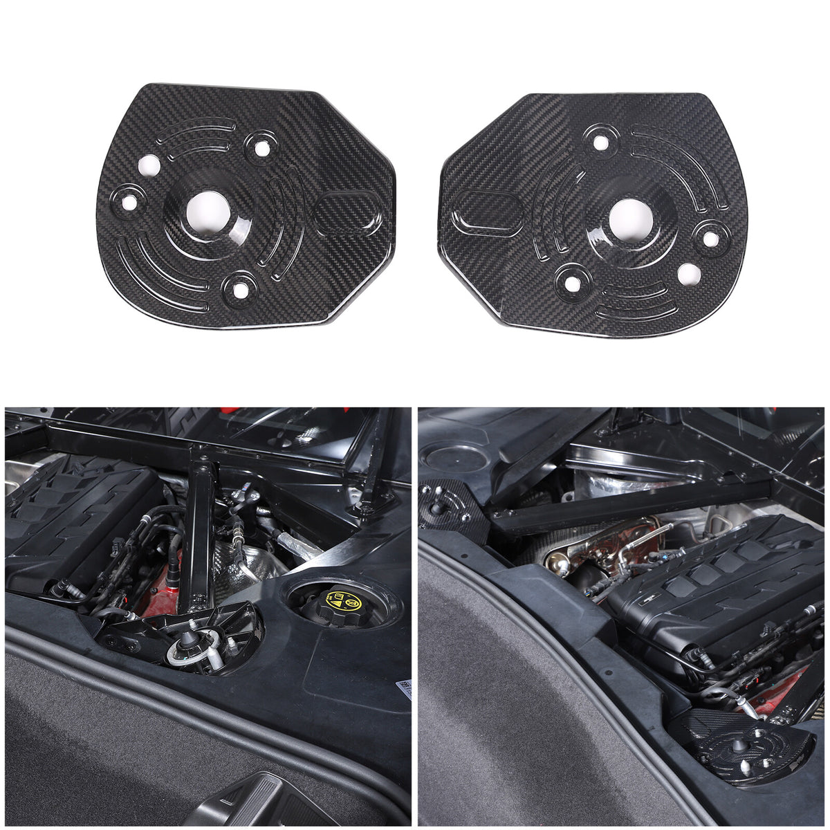 Real Carbon Fiber Engine Bay Tank Panel Cover Frame Trim For Corvette C8 2020-26 - Styles 6-10 54