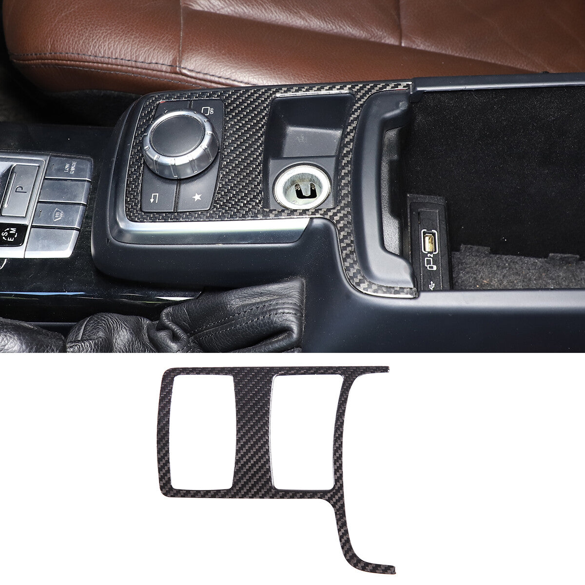 Dry Carbon Fiber Center Mode Switch Panel Trim Cover For Benz G Class W463 12-18 3