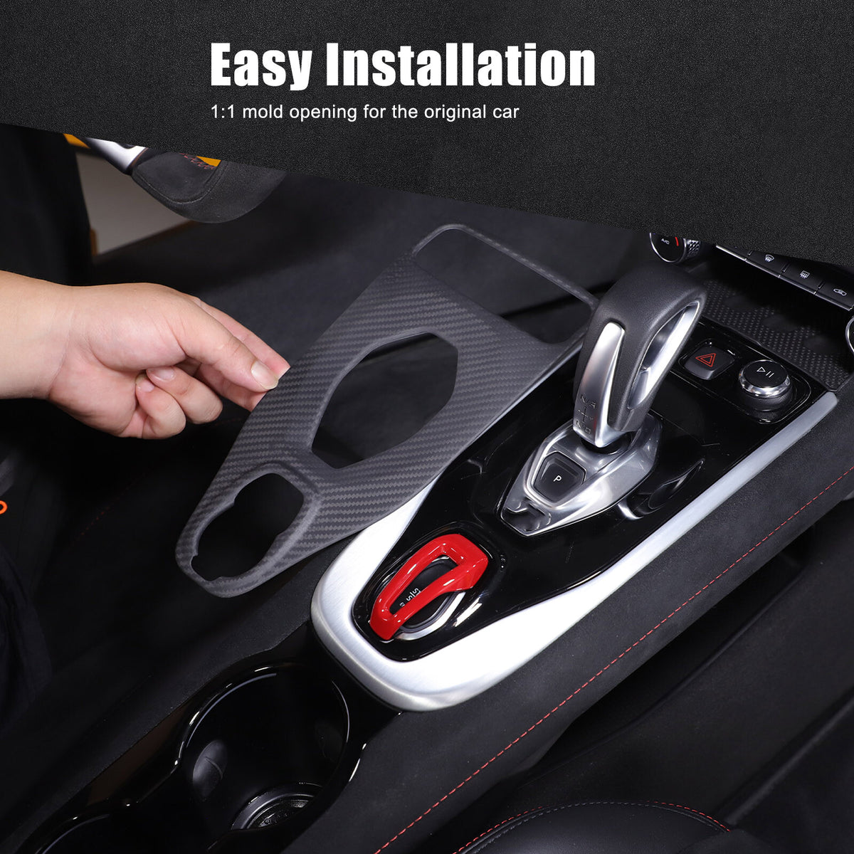 Matte Real Carbon Fiber Center Gear Shift Cover Trim For Lotus EMIRA V6 AT 21-25 23