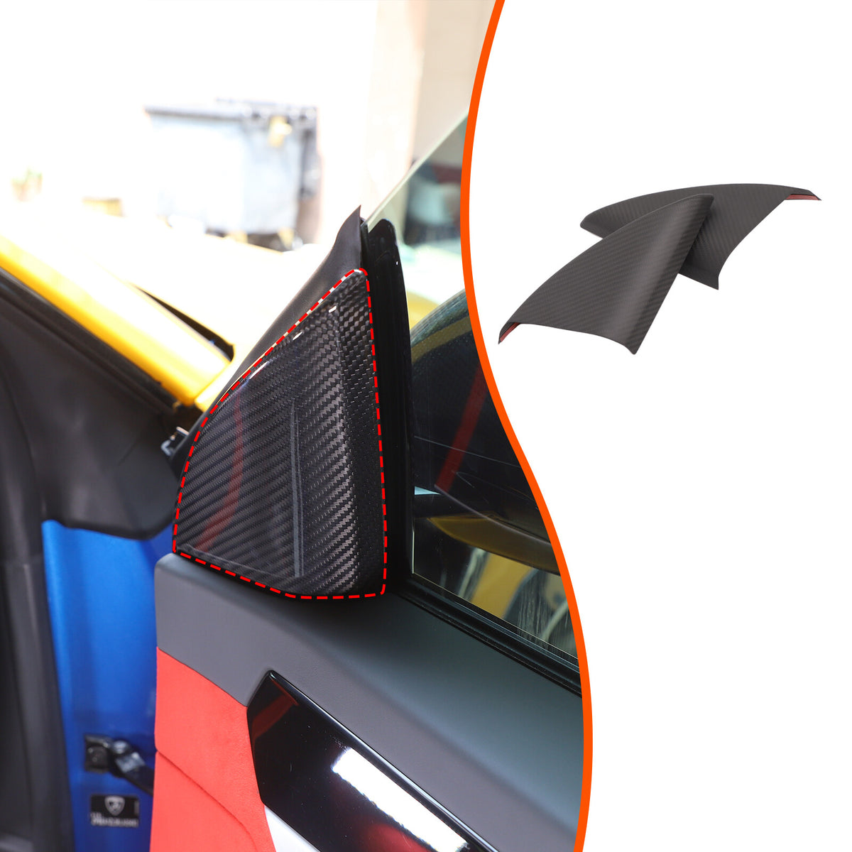 Matte Real Carbon Fiber Inner A-pillar Cover Trim For Lamborghini URUS 2018-2023 10