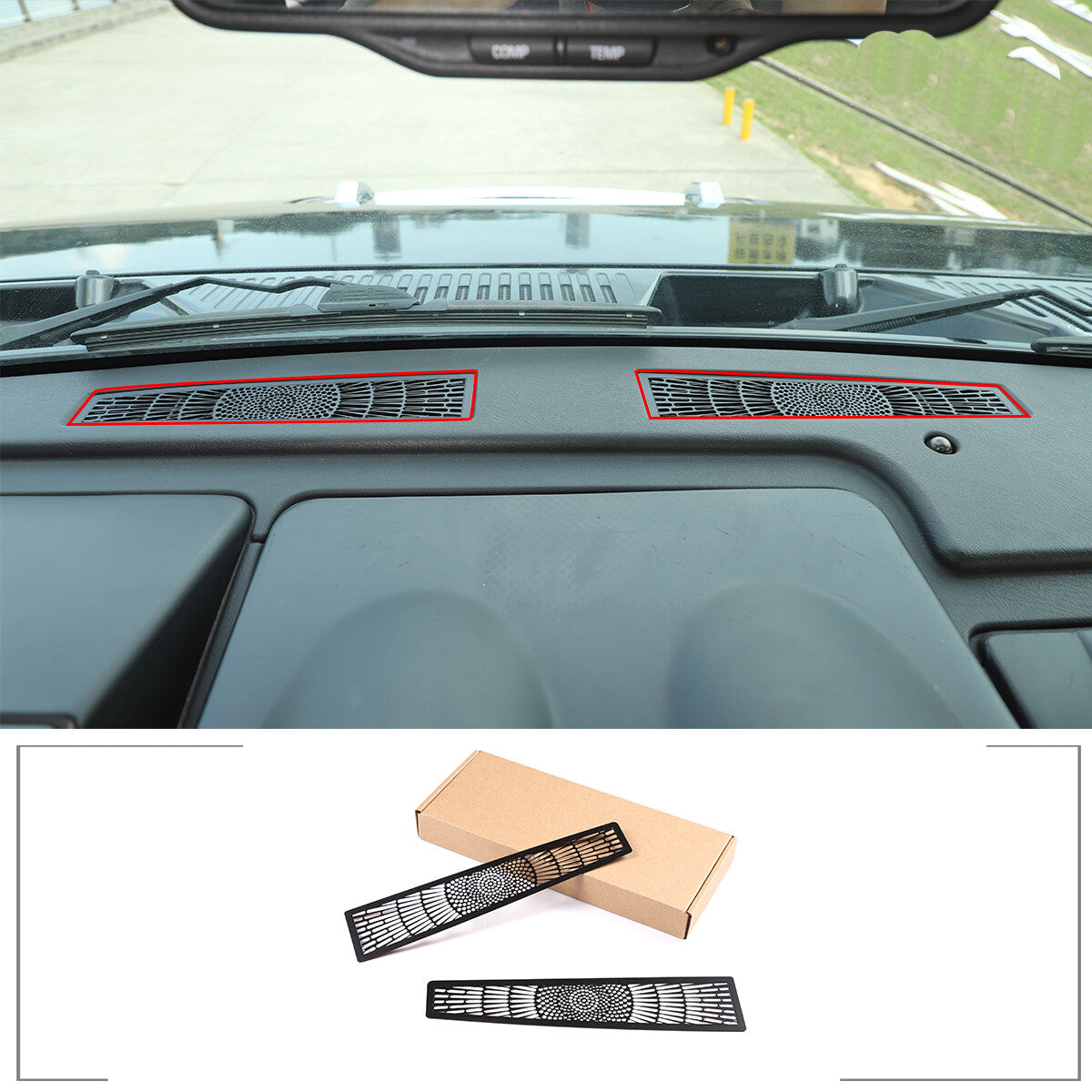 Stainless Steel Black Dashboard Air Vent Outlet Cover Trim For Hummer H2 2003-07 1