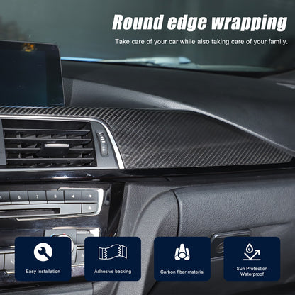 Real Carbon Fiber Central Console Dashboard Trim For BMW M3 M4 F80 F82 2014-2019 19
