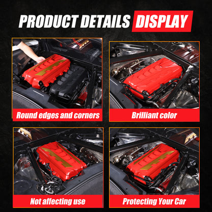 Orange Engine Bay Panel Cover Trim in Edge Yellow For Corvette C8 2020-25 17