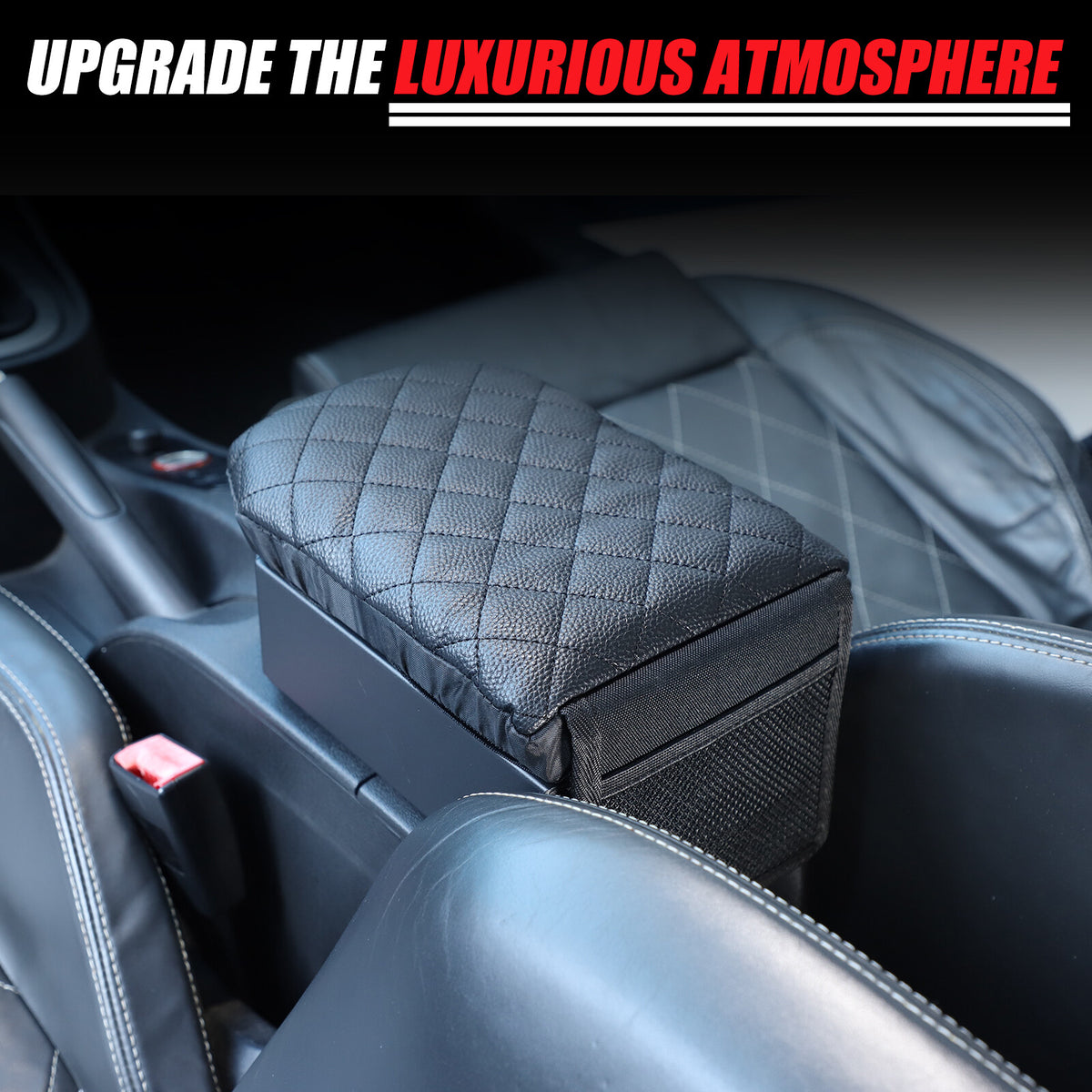 Aluminum Locking Center Armrest Vault Safe Storage Box For SEAT Leon 2008-2012 6