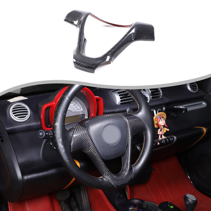 Real Carbon Fiber Interior Steering Wheel Cover Trim For Benz Smart Fortwo 09-15 6