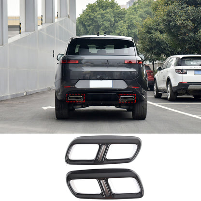 Black Steel Exhaust Pipe Tail Throat Cover Trim For LR Range Rover Sport 2023+ 10