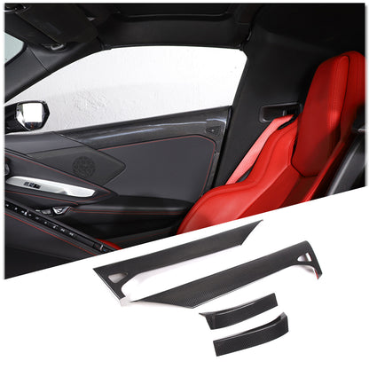 Real Carbon Fiber Inner Interior Door Panel Cover Trim For Corvette C8 2020-26 18