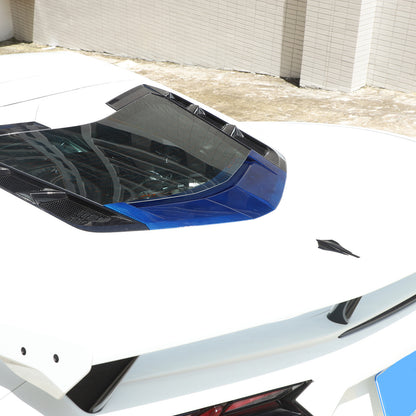 Blue Real Carbon Fiber Rear Window Lower Trim Cover For Corvette C8 Coupe 20-26 8