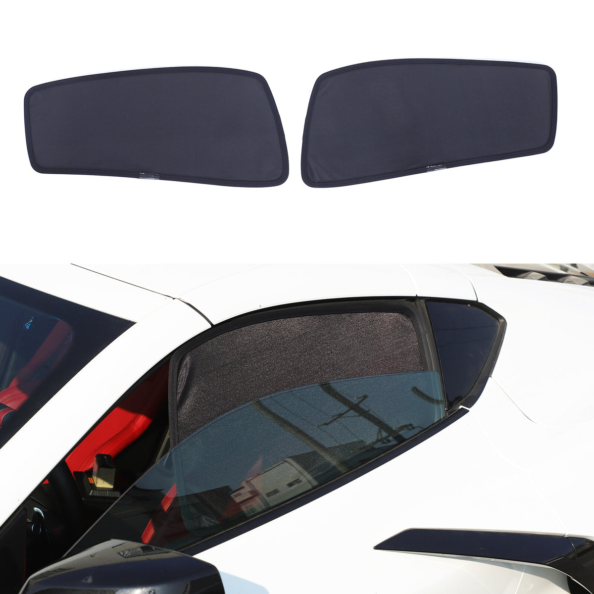 Car Front Window Screen Sun Shade Mesh Cover For Corvette C8 2020-26 7