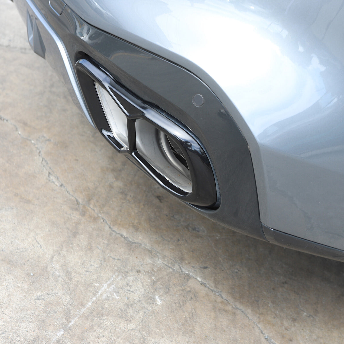 Black Rear Tail Pipe Cover Trim For BMW X5 X6 X7 M60 2019+ 7