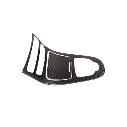 Real Carbon Fiber Center Gear Shift Panel Trim For Benz E-Class W213 2016-18 3