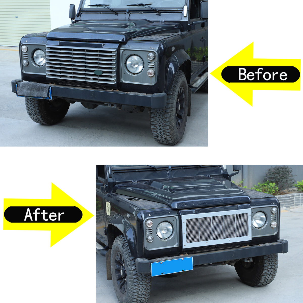 Front Grille Insect Screening Mesh Net Cover Kit For Land Rover Defender 2008-19 10