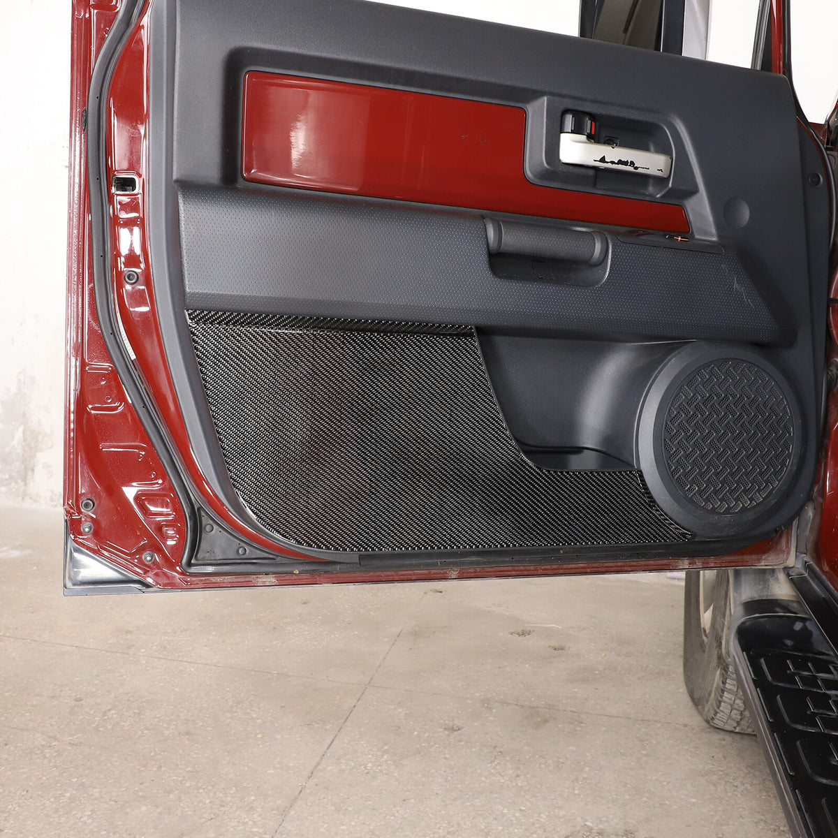 Carbon Fiber Front Door Anti-kick Panel Sticker For Toyota FJ Cruiser 2007-2021 4