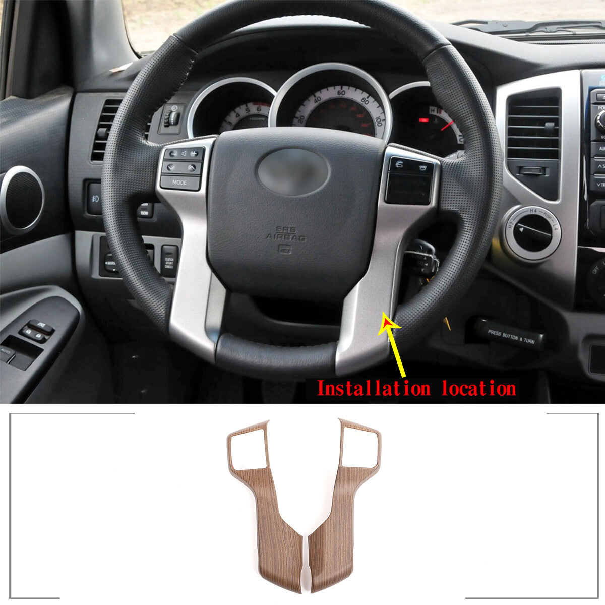 Wood Grain Interior Center Console Cover Trim For Toyota Tacoma 2016-2023 73
