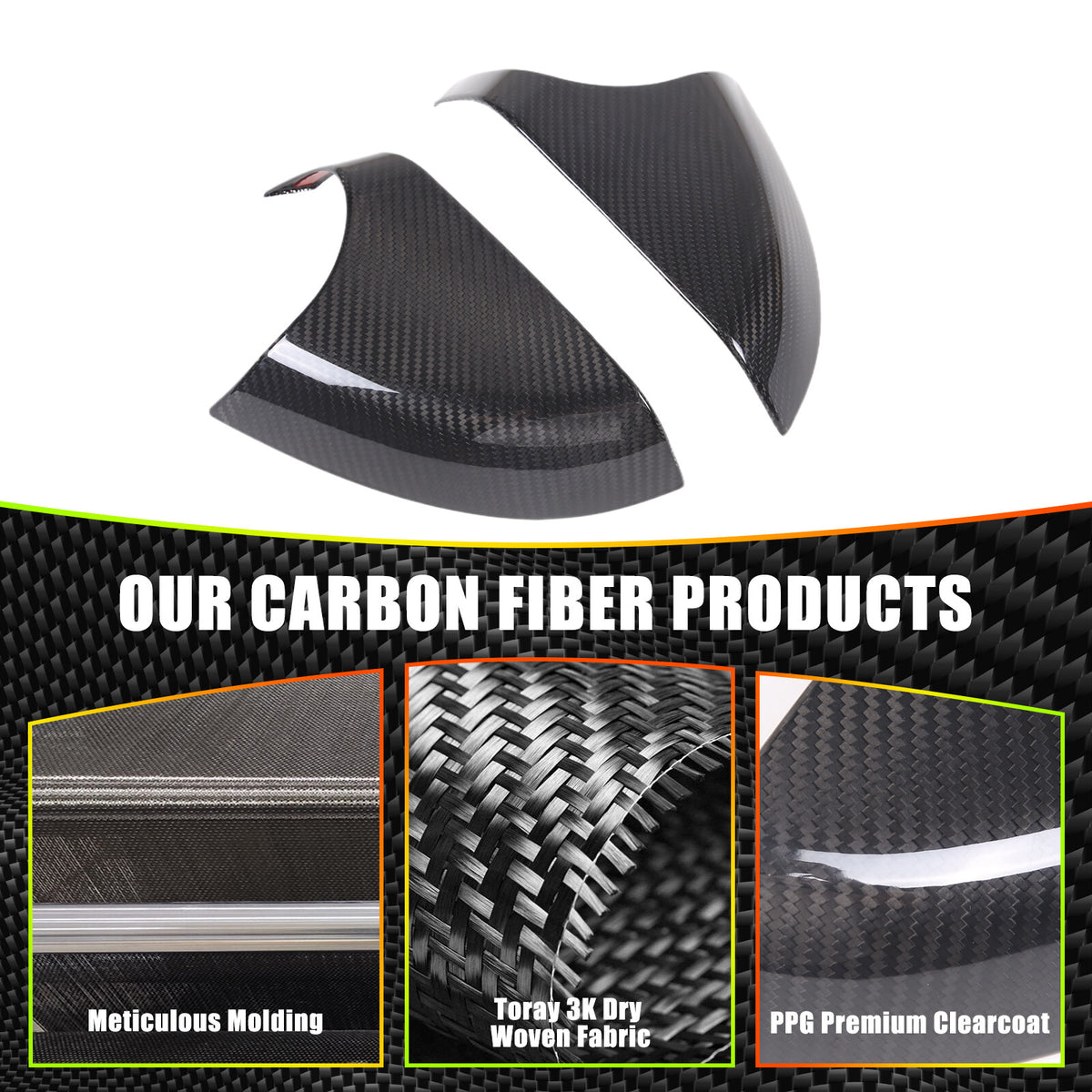 Real Carbon Fiber Rearview Side Mirror Base Cover Trim For Lotus EMIRA 21-25 US 7