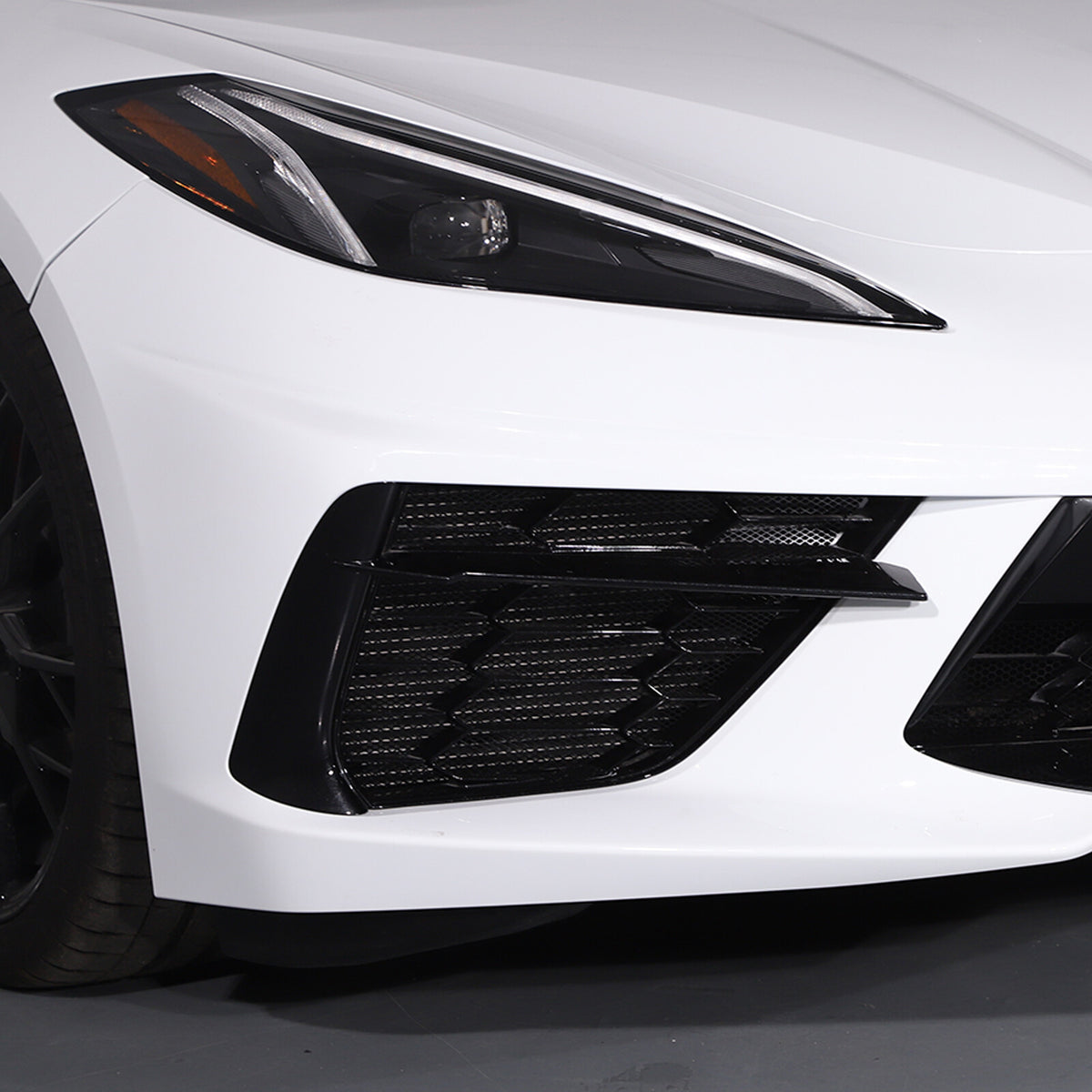 Front Grill Guard Side Vent Intake Mesh Grille Insert For Corvette C8 2020-26 12