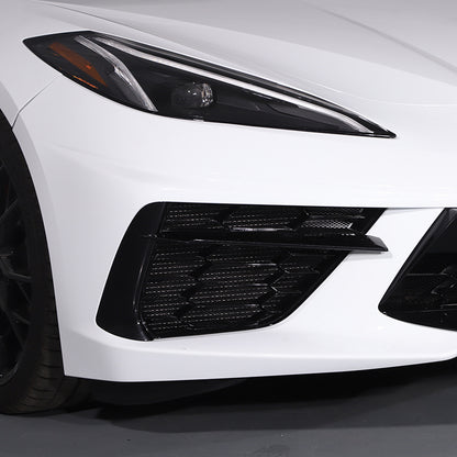 Front Grill Guard Side Vent Intake Mesh Grille Insert For Corvette C8 2020-26 12