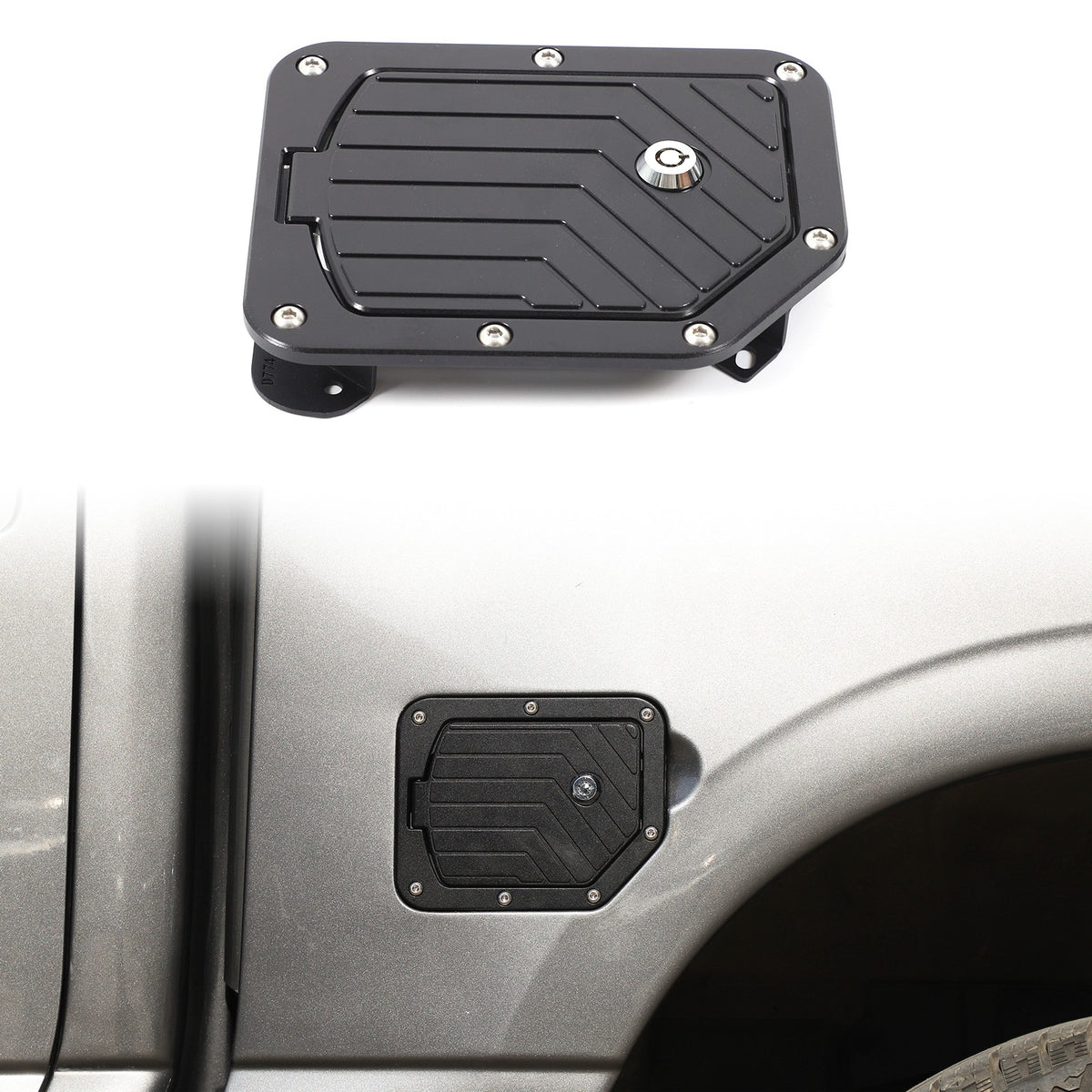 Black Aluminum Door Fuel Tank Cover W/ Lock Gas Cap Trim For Nissan Titan 16-23 13