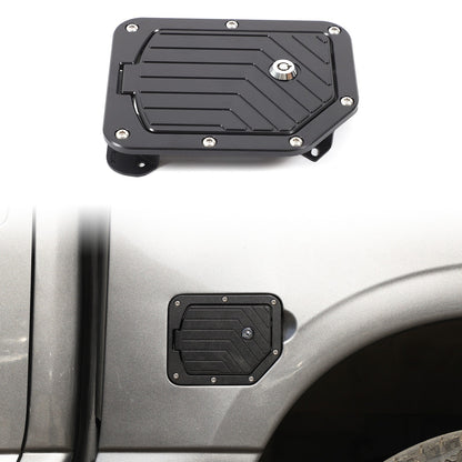 Black Aluminum Door Fuel Tank Cover W/ Lock Gas Cap Trim For Nissan Titan 16-23 13
