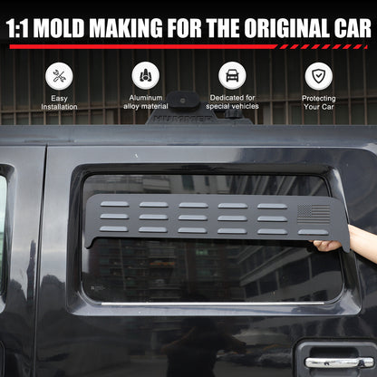 USA Flag Rear Window Vent Louver Shutter Cover Trim for Hummer H2 2003-2009 5