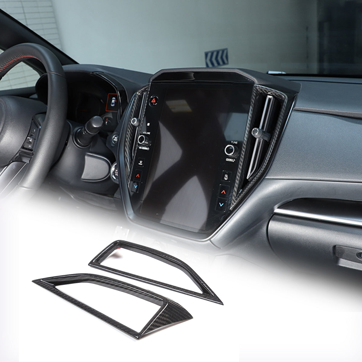 Real Carbon Fiber Interior Center Air Vent Cover Trim For Subaru WRX VB 22-24 19