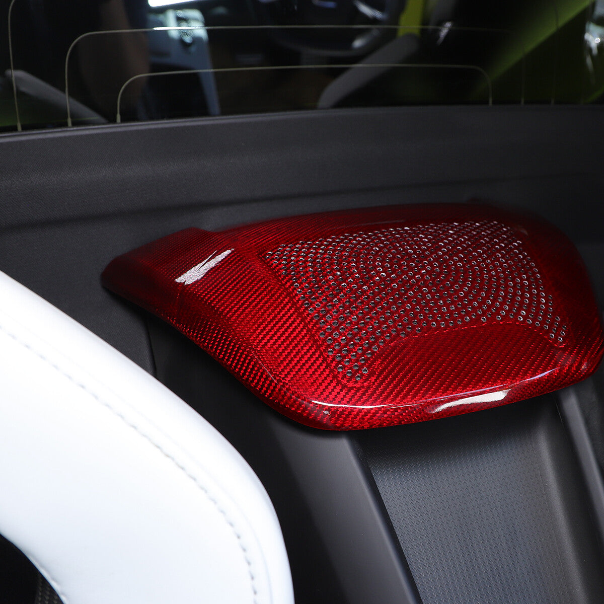 Red Real Carbon Rear Speaker Cover For Corvette C8 C8 Convertible 2LT 3LT 20-26 10