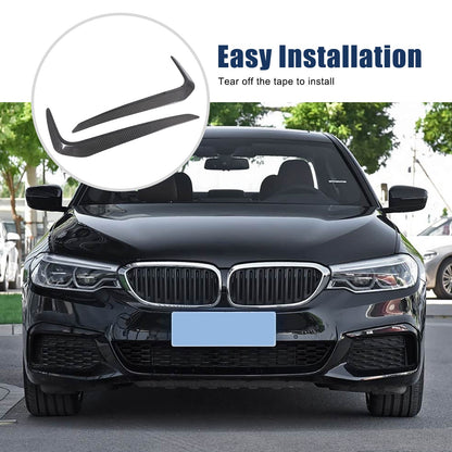 Real Carbon Fiber Front Fog Light Lamp Strip Trim For BMW 5 Series G30 2018-2020 17