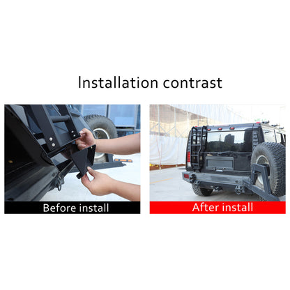 Back Rear Roof Climbing Ladder Tailgate Driver Side Rack For Hummer H2 2003-2009 7