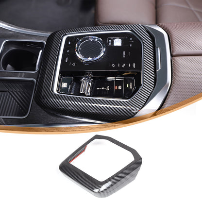 ABS Carbon Fiber Center Gear Shift Panel trim Cover for BMW 7 Serie G70 i7 2023 4