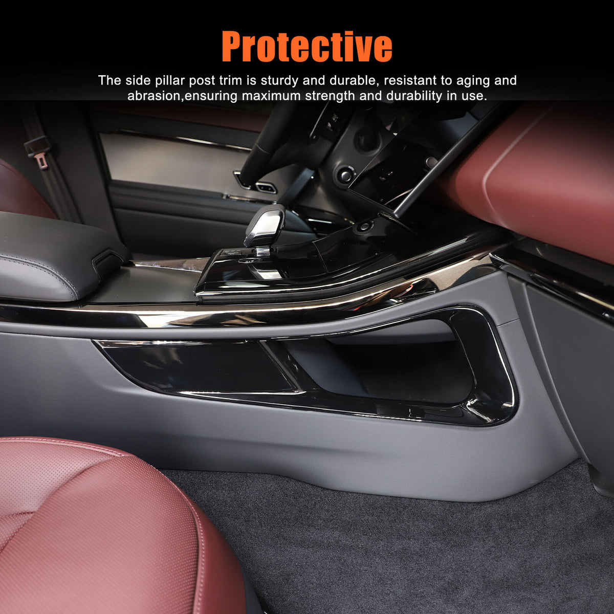 Glossy Black Center Console Gear Shift Strip Trim For Range Rover Sport 2023-24 4