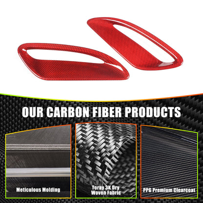 Red Real Carbon Fiber Hood Air Inlet Frame Trim For Jaguar F-TYPE X152 2021+ 4
