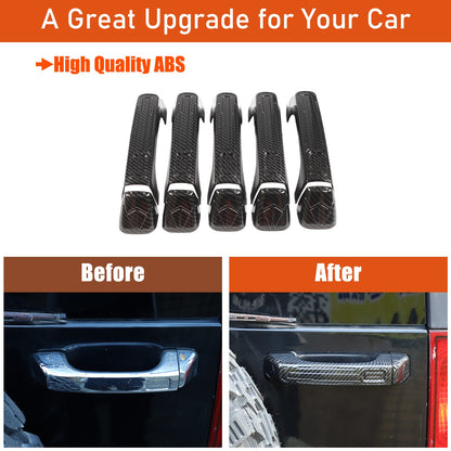 ABS Carbon Fiber Door Handle Tailgate Cover Trim Bezel For Hummer H3 2005-09 US 22