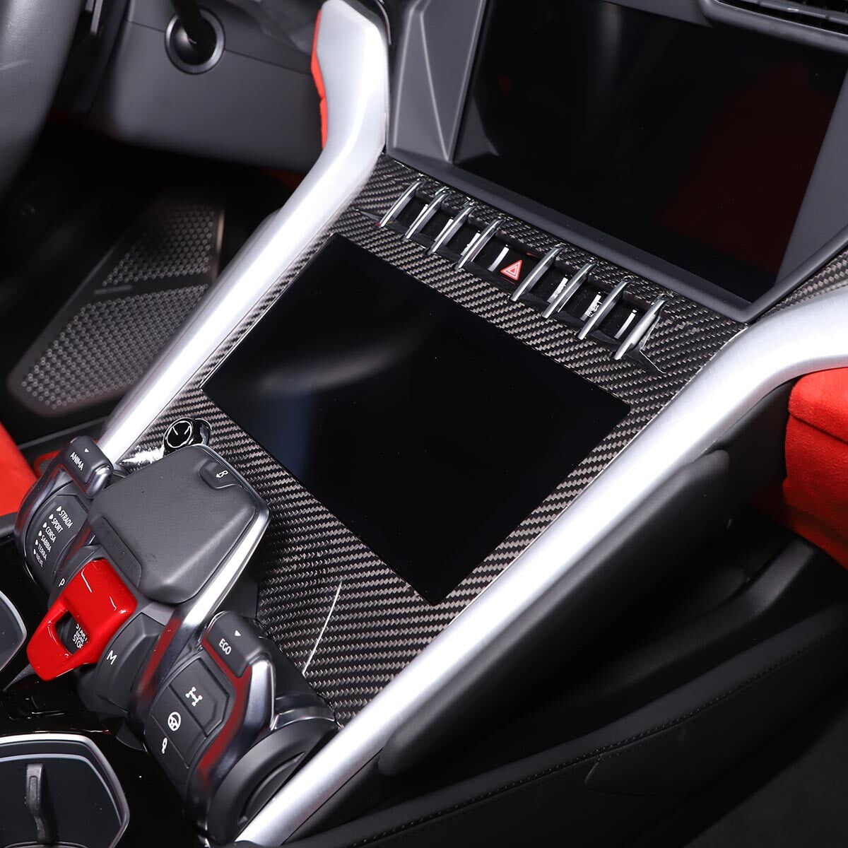 Carbon Fiber Air Condition Panel Frame Trim Cover For Lamborghini URUS 2018-23 7