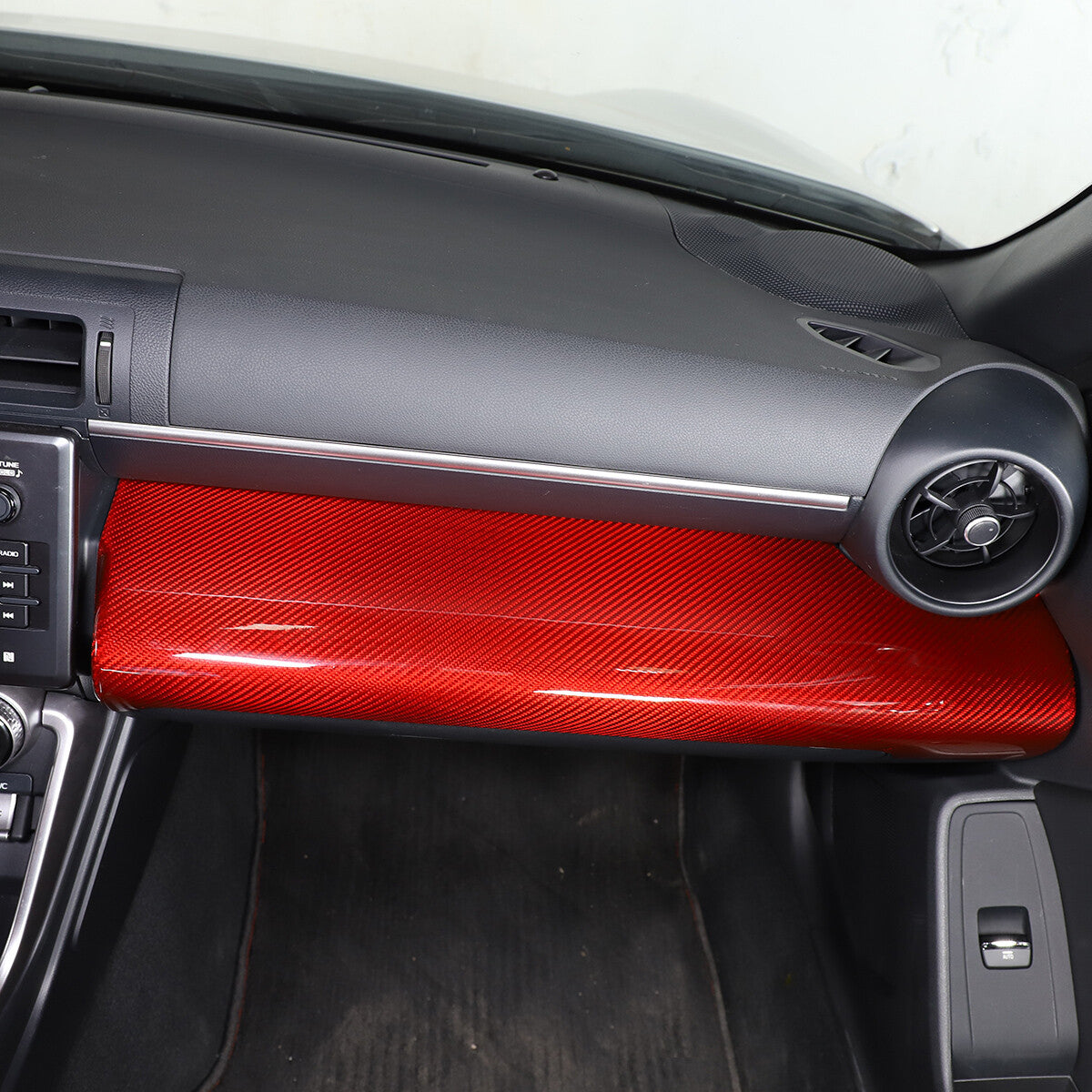 Red Real Carbon Fiber Interior Center Console Trim Set Kit For Subaru BRZ 22+ 69