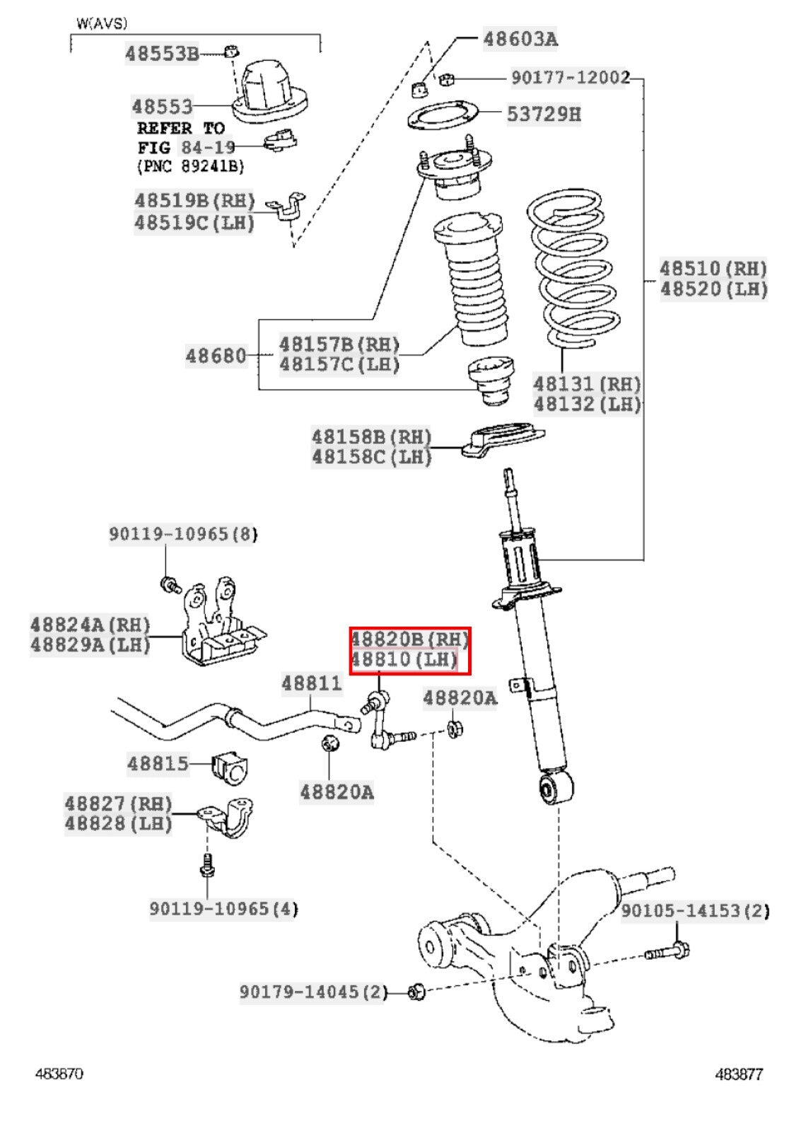 Lexus OEM LINK ASSY, FRONT STABILIZER Right & Left Set Genuine 3
