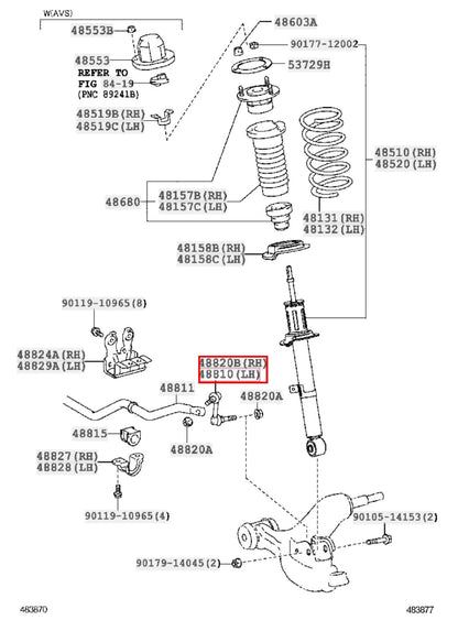 Lexus OEM LINK ASSY, FRONT STABILIZER Right & Left Set Genuine 3