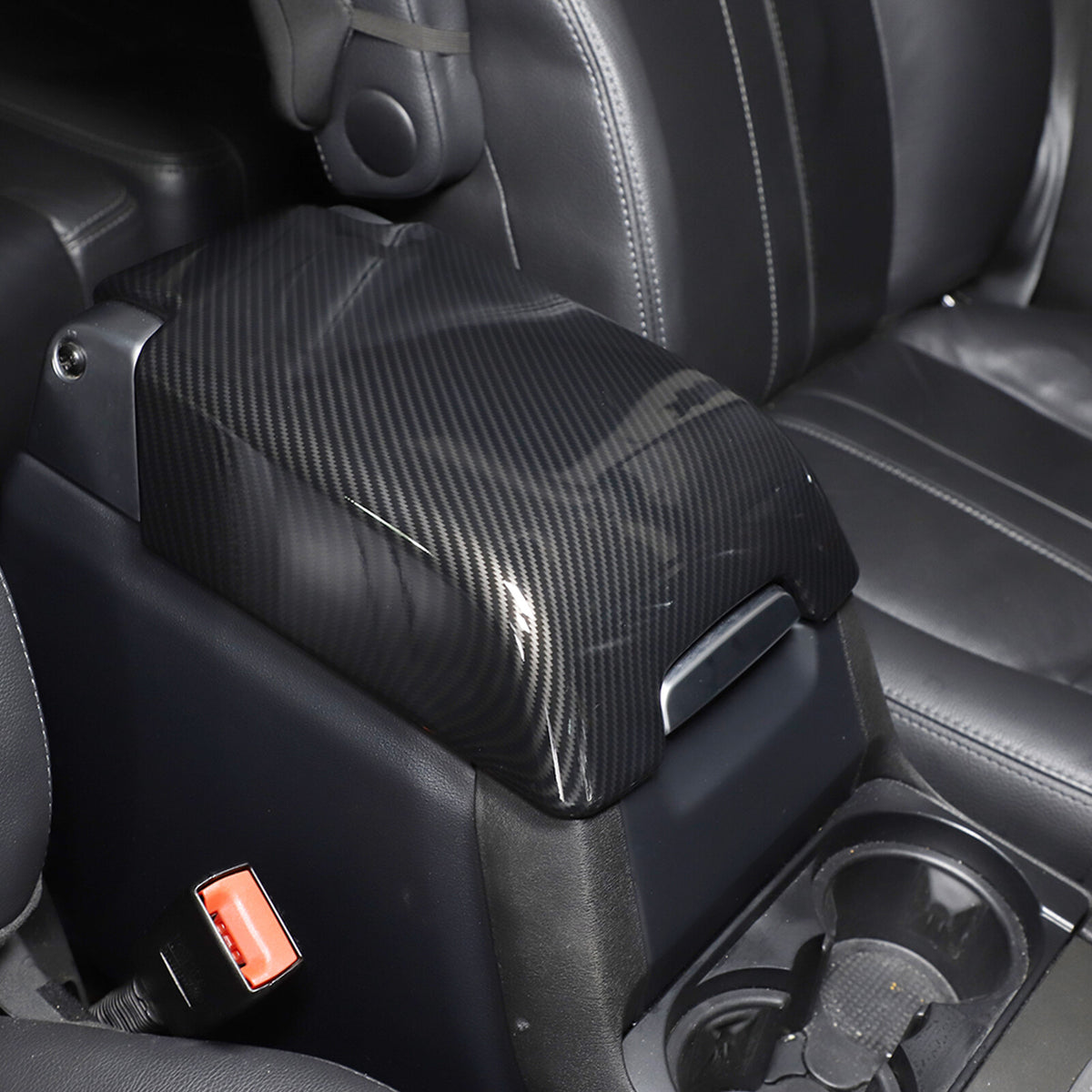 ABS Carbon Fiber Center Console Armrest Box Cover For LR Discovery 3/4 04-16 16