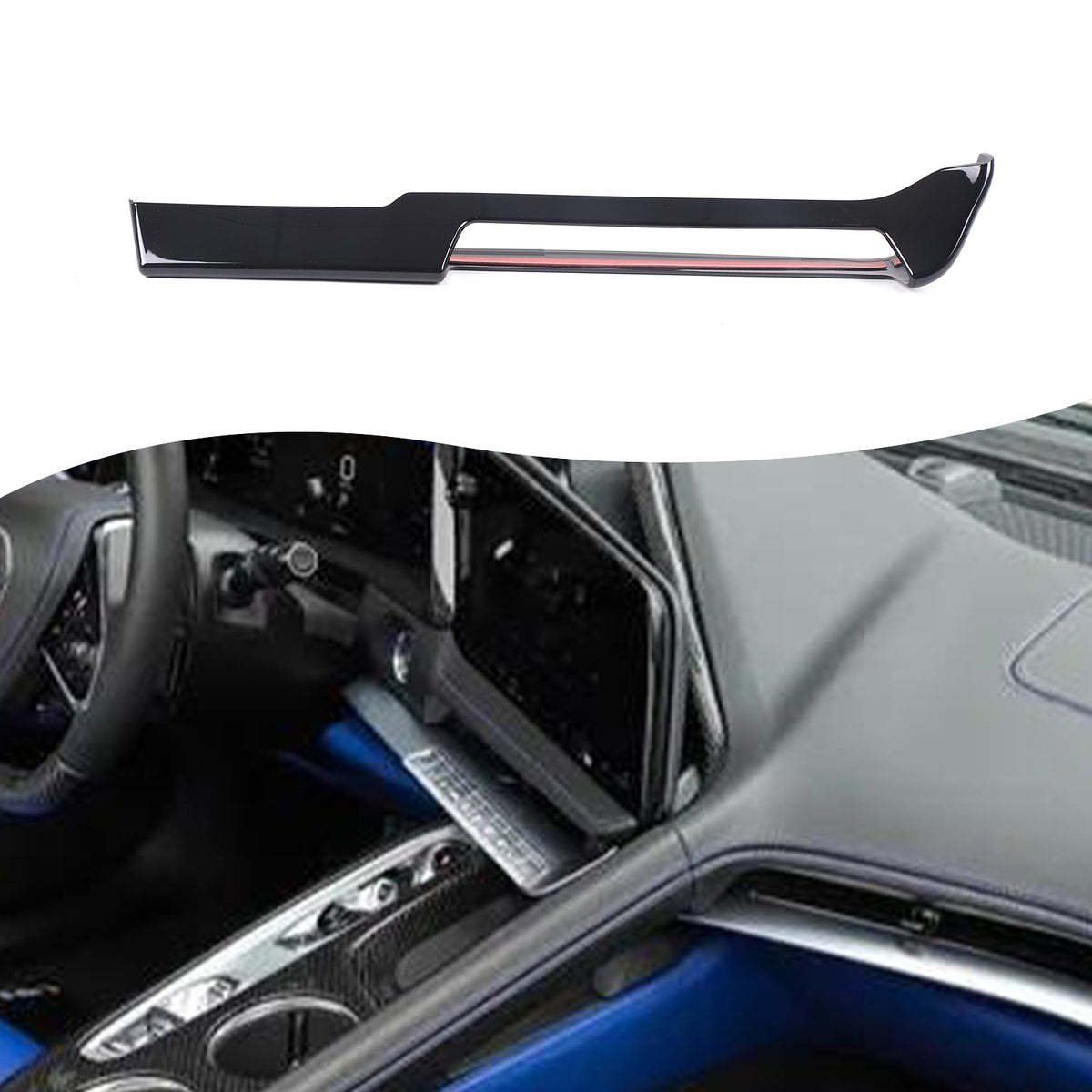 Glossy Piano Black Center Console Air Vent Trim Cover For Corvette C8 2026+ 1