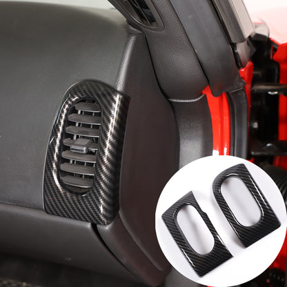 ABS Carbon Fiber Dashboard Interior Air Outlet Frame Sets For Corvette C6 05-13 3
